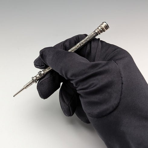 British Antique Mechanical Pencil Bloodstone Decoration Telescoping 84-108mm